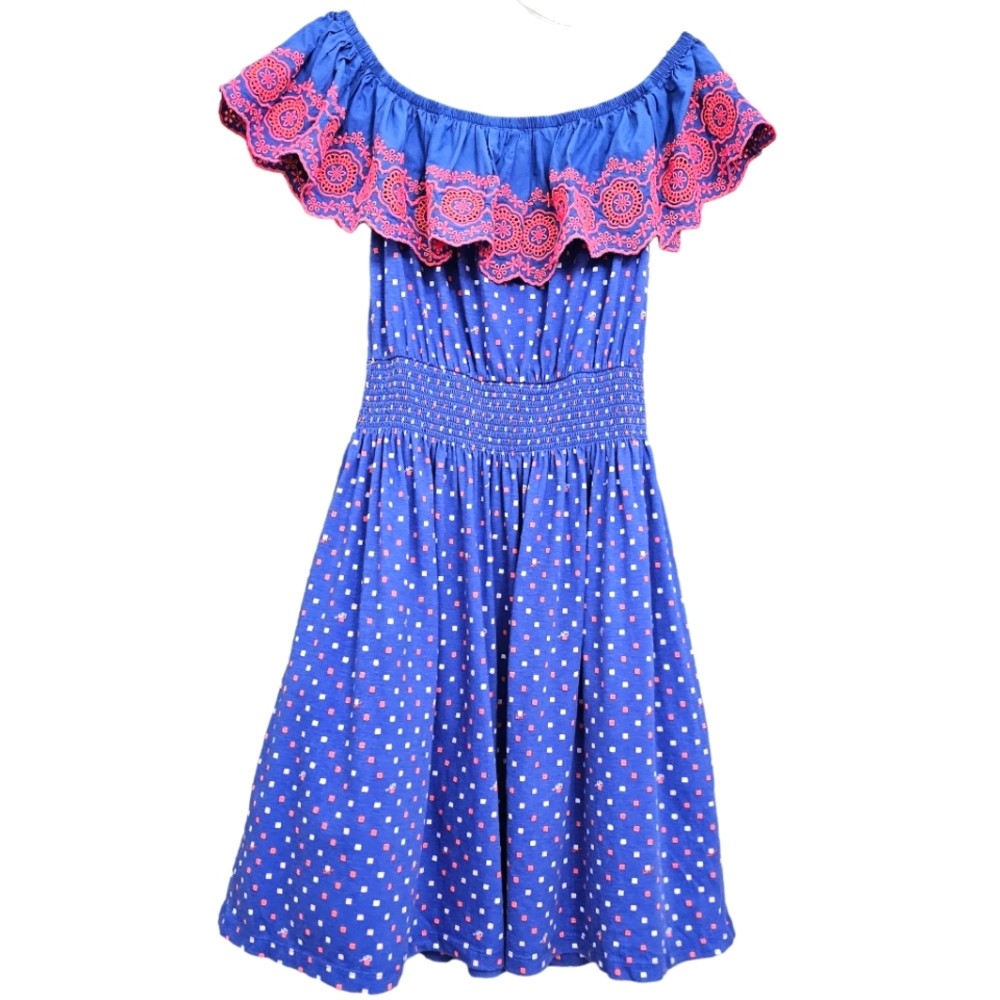 Nwot Lilly Pulitzer Kalama Off the Shoulder Blue Borealis Squared Dress - Picture 15 of 16